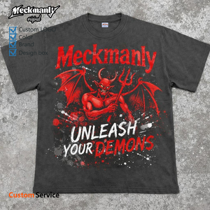 T-shirt à manches courtes pour homme Meckmanly, imprimé, col rond, coupe ajustée, tissu jersey 100% coton - Product Image 5