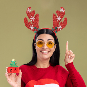 Pafu, decoraciones navideñas, accesorios para el cabello, cabeza de Navidad de fieltro, tocados de cuerno de <span class=keywords><strong>ciervo</strong></span>, diadema de astas de reno - Product Image 5