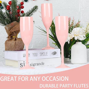 كؤوس نبيذ أحمر بلاستيكية عصرية كلاسيكية عالية القاعدة للحفلات والأعراس، سعة 201-300 مل، صديقة للبيئة وقابلة لإعادة الاستخدام، مباشرة من المصنع - Product Image 2