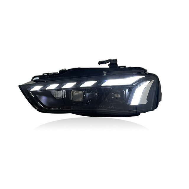 Full LED Projector Headlight Assembly for Audi A4 B8 2013-2016 Sequential Turn Signal DRL with Start-up Animation 6000K 12V 55W