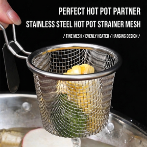 Stainless Steel Hot Pot <b>Strainer</b> Fine Mesh Hanging Design For Cooking Noodles And Frying Dropshipping - Product Image 3