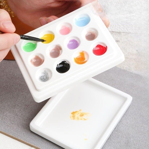 Piatto in Ceramica a 12 Pozzetti per Tecnici Dentali, per Smaltatura e Colorazione, per Polvere di Porcellana, per la Costruzione di Tonalità, Vassoio Modificato per Colorazione - Product Image 6