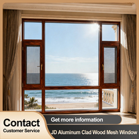 Ventanas Corredizas Horizontales Plegables de Alta Calidad para Cocina, con Revestimiento de Aluminio y Madera, Triple Vidrio