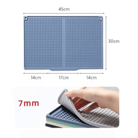 Tapis de séchage de vaisselle en silicone écologique avec rebord auto-drainant, tapis antidérapant pour évier, pour comptoir de cuisine et vaisselle