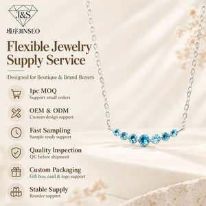 Collier de luxe moderne JINSEO en argent sterling 925 avec cristal bleu, idéal pour les projets de vente en gros - Product Image 5