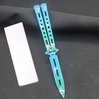 Couteau pliant d'entraînement papillon pas cher en acier inoxydable 3Cr13 non affûté pour le jeu CSGO, le camping et l'usage DIY, OEM disponible