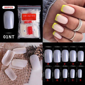Ongles en plastique faits main sur mesure, ensemble complet, vente en gros, ongles en gel transparents à presser, demi-couverture, prix d'usine pour salons - Product Image 3