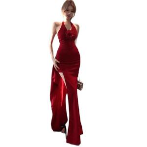 Vestido Estilo Seductor con Abertura en la Cintura - Vestido Cruzado Ajustado con Tirantes Finos - Product Image 5