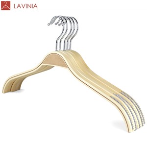 Lavinia legno compensato laminato <span class=keywords><strong>grucce</strong></span> superiori in legno naturale per <span class=keywords><strong>abbigliamento</strong></span> superiore piegate <span class=keywords><strong>grucce</strong></span> in legno di bambù stile per camicia - Product Image 6