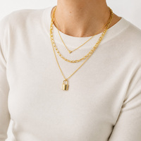 Ensemble de colliers superposés de styles variés avec pendentifs cœur, papillon, pièce de monnaie et cadenas, couleur or et argent, bijoux de mode pour femmes, vente en gros