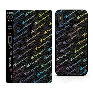 MRYES Wholesale 180*120mm Colorful Relief Leather TPU Hydrogel Phone Back Film Mobile Phone 3D Skin Sticker For iPhone