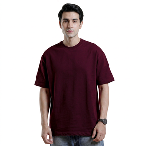 Camiseta Extra Grande de Primera Calidad 100% Algodón para Hombre, Corte Holgado, Hombros Caídos, Largo Regular, Logotipo Personalizado, Camiseta Lisa para un Estilo Moderno - Product Image 1