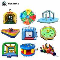 Yuetong Jeu de sport gonflable 4 en 1 : Baseball, Basketball, Football, Cible de lancer, avec structure de rebond, pour enfants et adultes, location et vente en gros