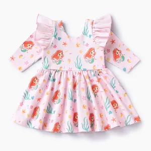 Actory Supply-vestidos de manga acampanada para niños, vestidos bonitos de princesa, vestidos rosas para bebés