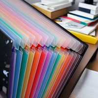 Classement professionnel personnalisé Sac de classement extensible en plastique portable Doublure d'expansion transparente Serre-livres design PP à la mode