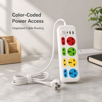 Multiprise 10A personnalisée par le fabricant avec interrupteur, 3 ports USB et 8 prises, norme US/UK