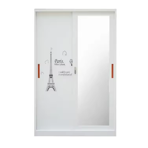 Armoire moderne en métal à 4 portes nouvelle impression élégante chambre à coucher rangement 2 tiroirs du <span class=keywords><strong>bas</strong></span> anti-insectes maison armoire atelier <span class=keywords><strong>mobile</strong></span> - Product Image 6