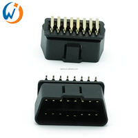 12V J1962 90 grados ángulo recto pines OBD II OBD 2 OBD2 conector macho