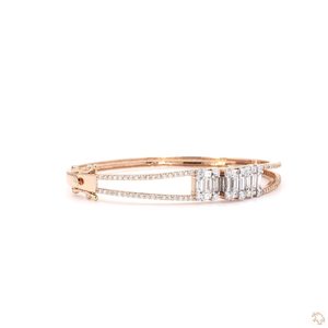 Bracelet tennis en diamants de qualité supérieure pour femmes en or, argent et or rose, bijoux élégants de créateur pour tous les jours et les soirées - Product Image 2