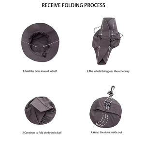 Sombrero de pescador de verano impermeable de secado rápido personalizado sombrero de cubo de cola de caballo de ala ancha para deportes al aire libre esquí casual-sol pesca - Product Image 3