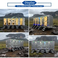 Remorque Sanitaire Portable Multi-Postes Argentée avec Urinoir, Lavabo et Éclairage LED pour Grands Événements et Location sur Chantiers