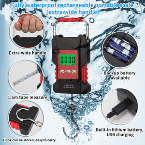 डिजिटल वाटरप्रूफ रिचार्जेबल हैंग स्केल स्केल 50 किलोग्राम-2 ग्राम एलसीडी प्रदर्शन पोर्टेबल फिशिंग स्केल - Product Image 2