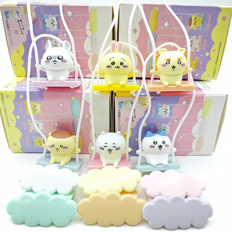 6PCS/SET Chiikawa Joke Bear Anime Action Figure Set Toys Kawaii Swing Collection Model Ornaments Gift for Kids 5~8cm