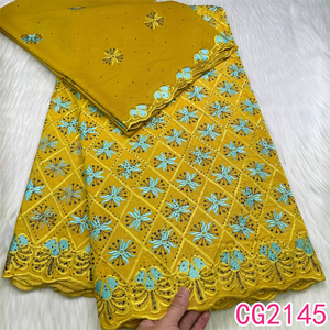 2025 Новое поступление, хлопчатобумажная швейцарская кружевная ткань с вышивкой, африканская кружевная ткань, 100% хлопковая швейцарская кружевная ткань - Product Image 3