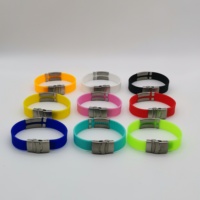 Bracelet elite en silicone gravé au Laser avec double fermoir de sécurité personnalisé