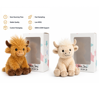 Peluche Vache des Highlands Douce et Moelleuse avec Boîte Cadeau, Jouet en Peluche à Poils Longs pour Décoration de Bureau, Vente en Gros