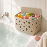 Organisateur de jouets de bain en silicone personnalisé pour baignoire avec ventouse, support de rangement pour jouets de bain, organisateur de jouets de baignoire