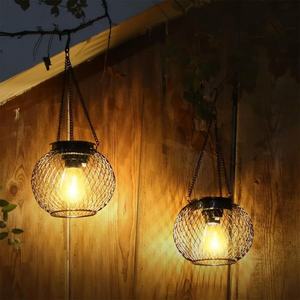 Lámpara Solar Redonda de Malla Metálica con Luces LED Cálidas Impermeables para Exteriores, Ideal para Jardín, Patio y Decoración - Product Image 2