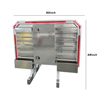 Protection de cabine robuste en aluminium pour camion 68'' x 80'' avec porte centrale et plateforme de rangement complète