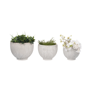 Set di 3 Vasi in Ceramica Moderni Arrotondati per Decorazione Interna ed Esterna - Product Image 2