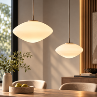 Luminaire suspendu en verre opale moderne, lampe suspendue en verre blanc minimaliste nordique pour salle à manger, restaurant, hôtel et chambre à coucher