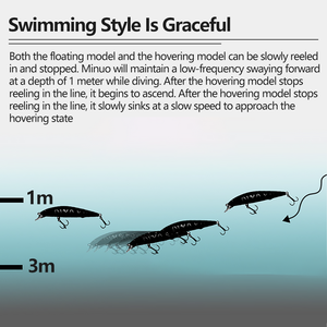 Leurre de pêche Minnow Jerkbait suspendu 70mm-105mm, 6.5g 9.5g 12g, avec système de transfert de poids pour lancer longue distance et action réaliste, pour la pêche au bar et à la truite - Product Image 4