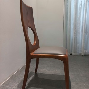Chaise de salle à manger moderne en bois de frêne avec finition noyer, structure en bois massif, mobilier de luxe pour la maison, salle à manger, hôtel PISANO - Product Image 2