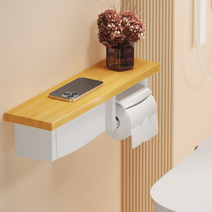 Meiruide – porte-papier toilette en bois massif avec barre de sécurité pour salle de bain, support pour personnes âgées, capacité de charge de 150 Jin, design moderne et simple - Product Image 3