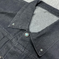 Veste en jean rétro pour homme, style hip-hop tendance, avec boucle avion heavy metal, coupe courte plissée, 100 % coton