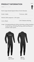Wetsuit selam fullbody 3mm neoprene berkualitas tinggi, anti air, lengan panjang, dengan logo custom Divestar, grosir untuk pria.