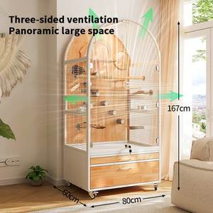 Gabbia per Uccelli da Interno Traspirante e Rimovibile in Legno, Grande per Allevamento, Adatta a Tutti i Tipi di Uccelli in Offerta - Product Image 5