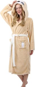 Bata de Baño de Franela con Capucha para Mujer, de Felpa y Piel Sintética, Suave, para Cosplay y <span class=keywords><strong>Pijama</strong></span> de Casa - Product Image 3