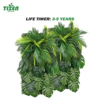 Tizen gros fausse feuille de tortue verte feuille de palmier toile de fond verticale plante artificielle mur d'herbe