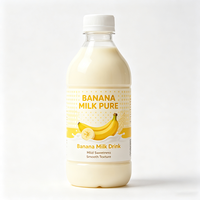 Étiquettes de bouteilles de lait de banane Haoxuan, autocollantes, imprimées, imperméables, pour produits laitiers et boissons, design personnalisé