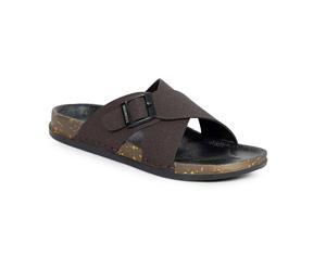 Sandalias Negras de Hombre con Tiras Cruzadas y Hebilla, Cómodas, Abiertas, Casuales, para Verano - Product Image 1