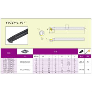 ที่จับเครื่องมือเจาะภายในแบบ CNC รุ่น Sdzcr L 93 องศา สำหรับงานกลึงโลหะ รุ่น S10k S12m S14n S16q S20r Dc0702 Dc11t3 - Product Image 1