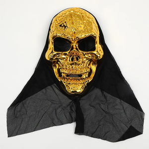 Đáng sợ 3D Đầu Lâu In Hình Mặt nạ Halloween Người Lớn Full <span class=keywords><strong>Face</strong></span> Đen dành cho Nam và Nữ Ma Cosplay Trang Phục Dự Tiệc Phụ Kiện - Product Image 2