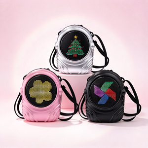 Sac à dos LED tendance avec écran rond, étanche, contrôle sans fil par application, écran intelligent lumineux DIY, sacs LED - Product Image 1
