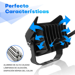 ไฟสปอร์ตไลท์ LED สำหรับรถยนต์ MT001 ขนาด 4 นิ้ว ทำจากอะลูมิเนียม สำหรับขับขี่ออฟโรด สีดำ - Product Image 2
