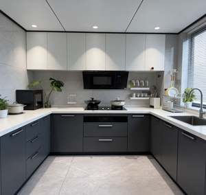 Customized American Style Kitchen Storage <b>Cupboard</b> Cabinet Prefab Storage Solid Wood Kitchen Cabinet Factory Custom Made - Product Image 1